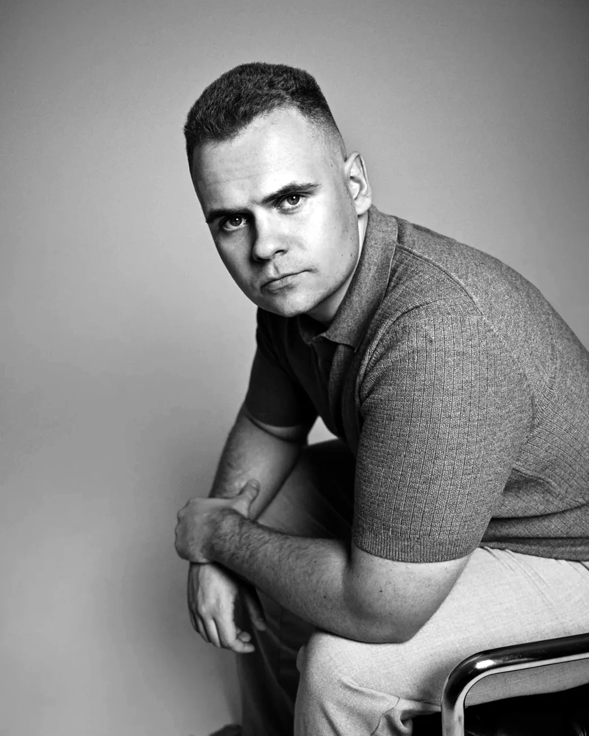 Aleksander Lukowicz, studio portrait, seated